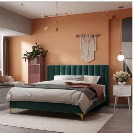 Velvet Upholstered Bed for Modern Luxury Bedrooms