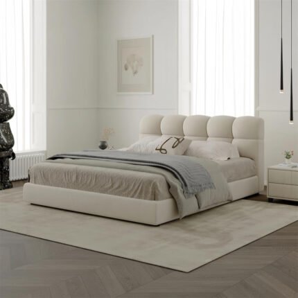 Customized Velvet Bed Queen Size for Luxury Bedrooms
