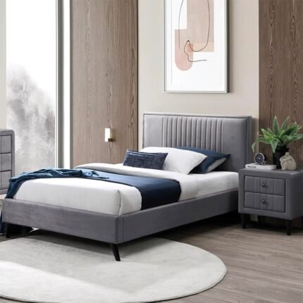 Elegant Velvet Bed Double Size for Luxury Bedrooms