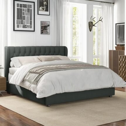 Customized Velvet Bed Queen Size for Stylish Homes